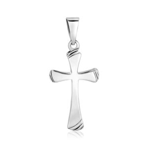 Sterling Silver Rounded Textured Cross Pendant