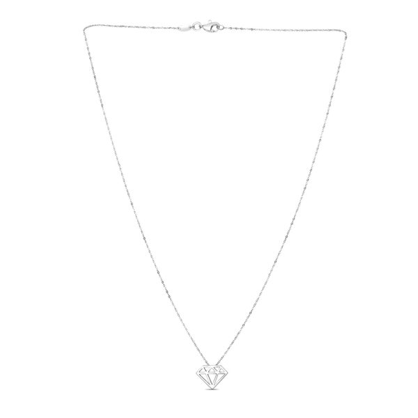 Diamond Symbol Pendant in 14k White Gold