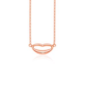 14k Rose Gold Lips Necklace