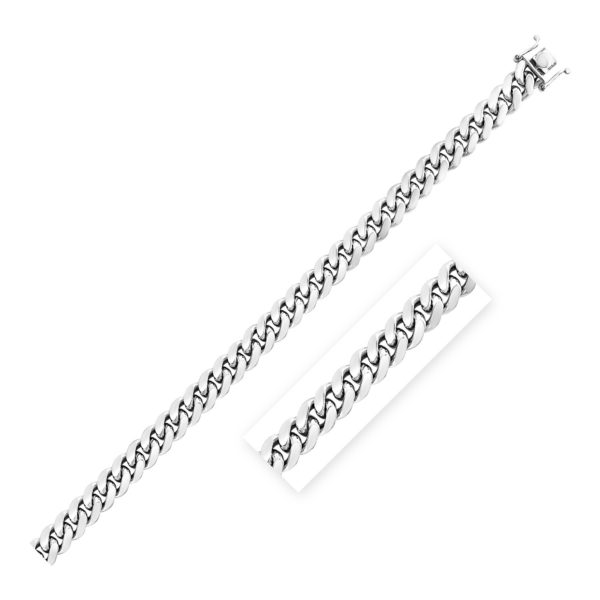 Sterling Silver Rhodium Plated Miami Cuban Chain 8.4mm