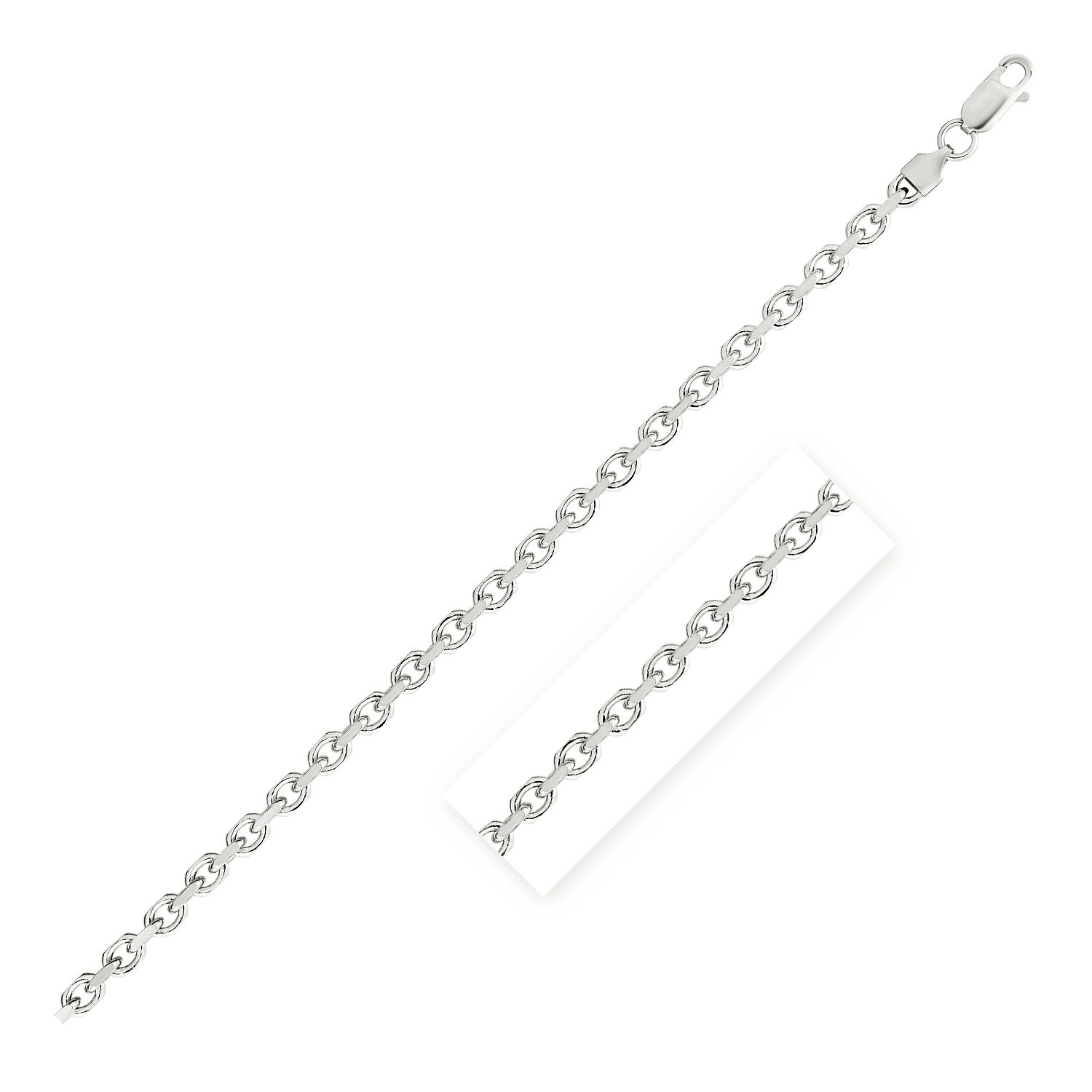 Sterling Silver Rhodium Plated Anchor Chain (4.5 mm)