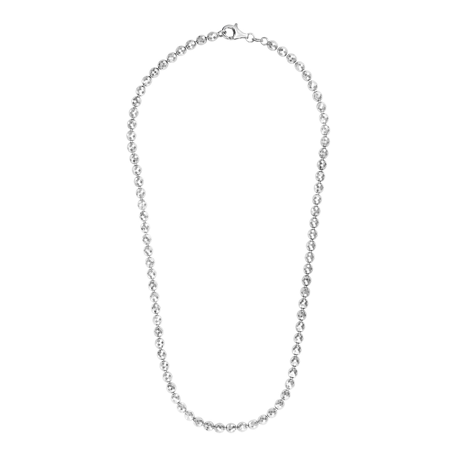 Sterling Silver Rhodium Plated Bead Chain (5.0 mm)