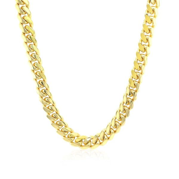 6.0mm 14k Yellow Gold Classic Miami Cuban Solid Chain