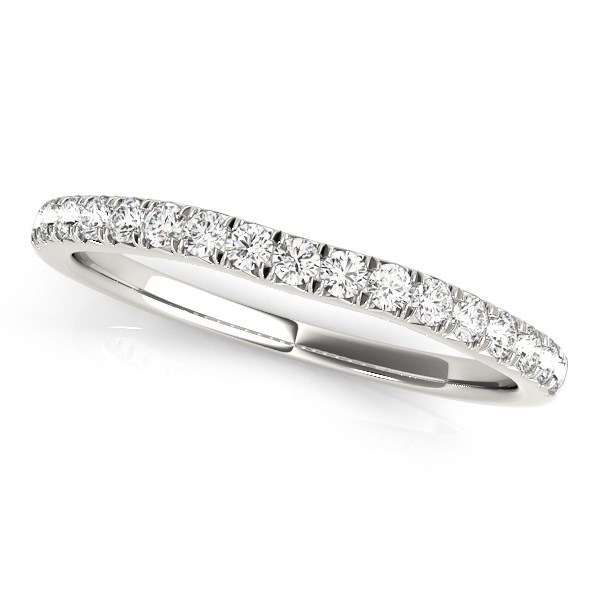 14k White Gold Curved Style Diamond Wedding Ring (1/3 cttw)