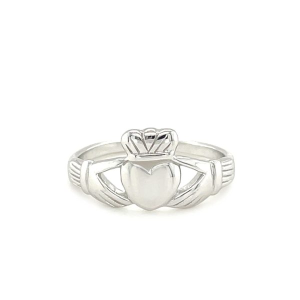 Sterling Silver Wide Polished Claddagh Ring