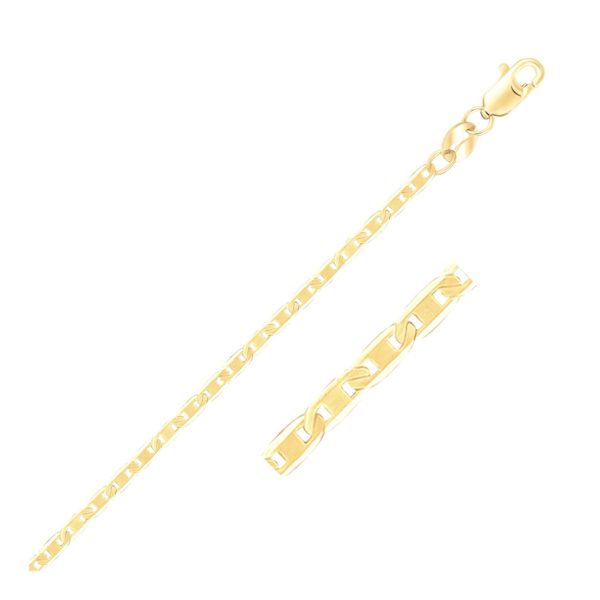 14k Yellow Gold Mariner Link Anklet 1.7mm